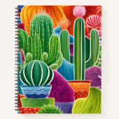 Carnet Cactus en pot abstrait (Devant)