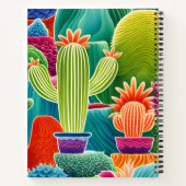 Carnet Cactus en pot abstrait avec texte de couverture (Dos)