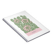 Carnet Cactus entrelacés linogravure vert sauge (Côté Droit)
