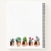 Carnet Cactus et succulents dans des pots d'or Roses (Dos)