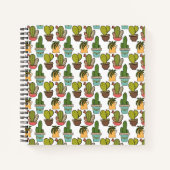 Carnet Cactus Intérieur & Succulents Dans Les Pots Motif (Devant)