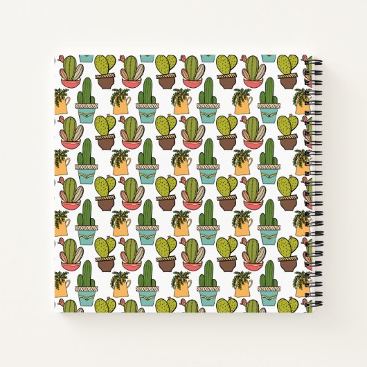 Carnet Cactus Intérieur & Succulents Dans Les Pots Motif (Dos)