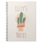 Carnet Cactus Moderne en Pot Plante Arc-en-ciel  (Devant)