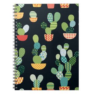 Carnet Cactus motif sans soudure en style mosaïque avec p