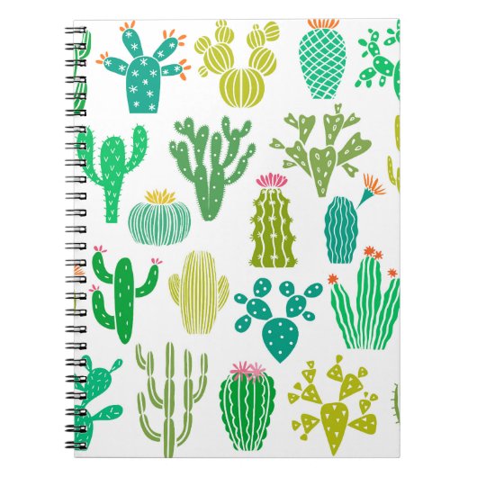 Carnet Cactus plante : vintage ensemble floral. (Devant)