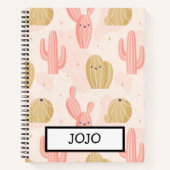 Carnet cactus rose (Devant)