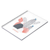 Carnet Cactus rose et gris. Les cactus modernes. Succulen (Côté gauche)