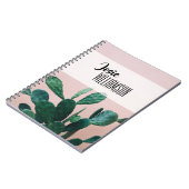 Carnet Cactus rose moderne (Côté gauche)