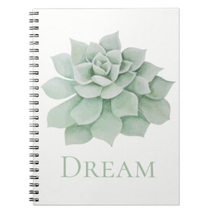 Carnet Cactus Succulent Vert Menthe Floral Rêves Objectif