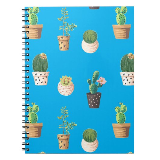 Carnet Cactus Succulents de Dessert Vert dans les pots (Devant)