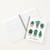 Carnet Cactus succulents illustration nom personnalisé (Intérieur)