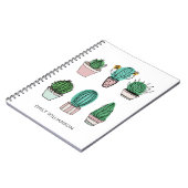 Carnet Cactus succulents illustration nom personnalisé (Côté gauche)