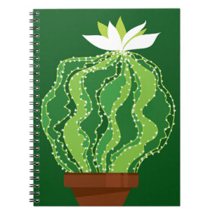 Carnet Cactus vert : motif abstrait naturel.
