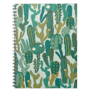Carnet Cactus Vert texture Vintage répétée