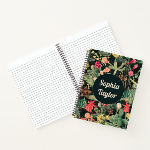 Carnet Cactus Vintage noir coloré