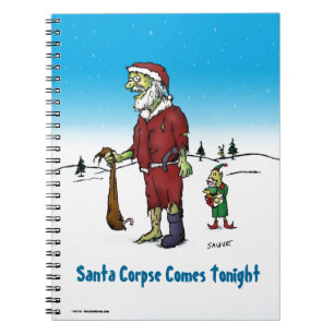 Carnet Cadavre de Père Noël Dessin Animé Drôle de Zombie
