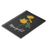 Carnet cadeau d'anniversaire d'octobre marigold fleur vin (Côté gauche)