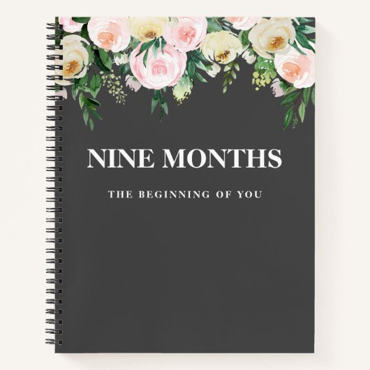 Carnet Cadeau de grossesse Fleurs Élégantes Modernes Mini (Devant)