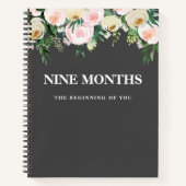 Carnet Cadeau de grossesse Fleurs minimales Élégantes Mod (Devant)