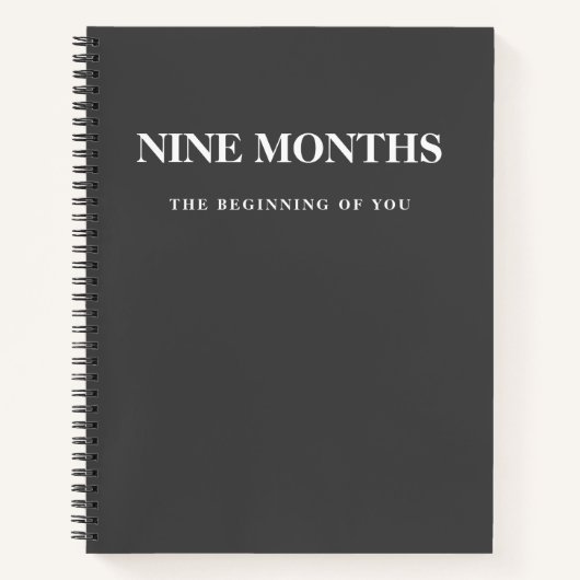 Carnet Cadeau de grossesse noir minimal élégant moderne (Devant)