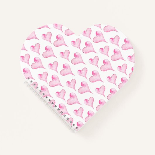 Carnet Cadeau de la Saint-Valentin Cœurs roses à l'aquare (Devant)