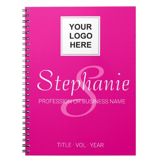 Carnet Cadeau de logo de société rose (Devant)