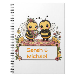 Carnet Cadeau de mariage personnalisé Couple d'abeilles m