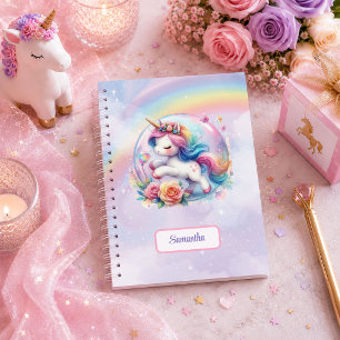 Carnet Cadeau de naissance Fille Couleurs pastel Licorne