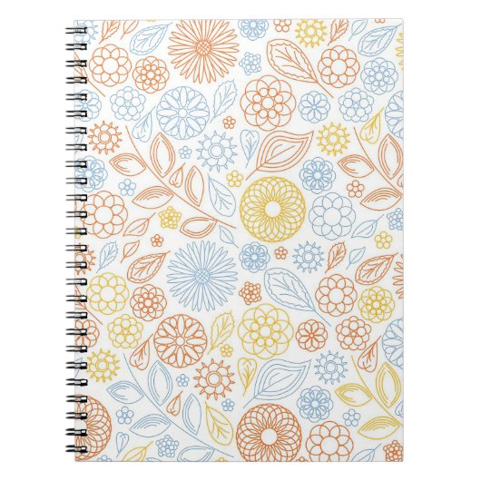 Carnet Cadeau de Noël Fleurs Abstraites sur blanc (Devant)