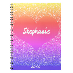Carnet Cadeau de nom de coeur de la Saint-Valentin en pai
