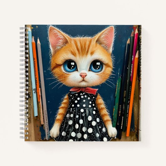 Carnet 🐱✏️ Cadeau de papeterie d'étude de chat mignon 📚 (Devant)