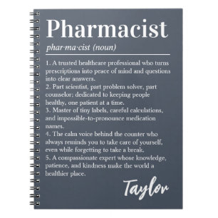 Carnet Cadeau de pharmacien personnalisé Définition Charb