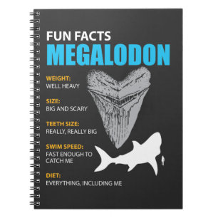 Carnet Cadeau de T-shirt de Megalodon grand pour des
