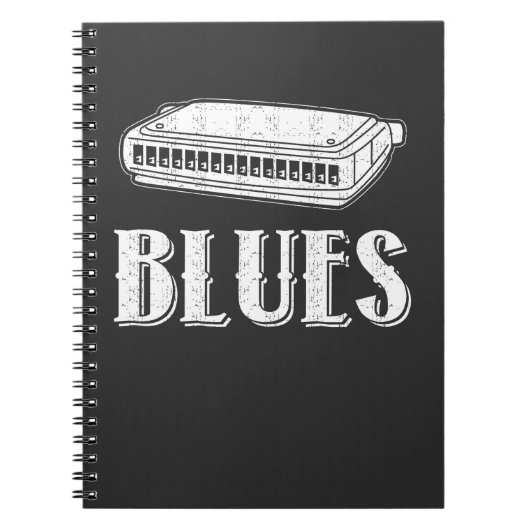 Carnet Cadeau d'harmonica de bleus - rétro graphique (Devant)