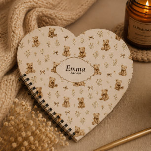 Carnet Cadeau d'ours en peluche Teddy Bear Gif Heart pers