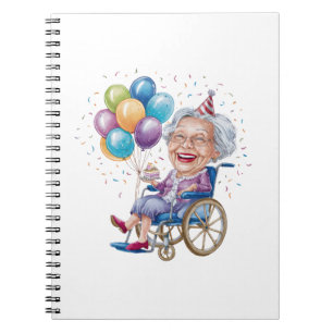 Carnet Cadeau drôle d'anniversaire pour grand-mère âgée p