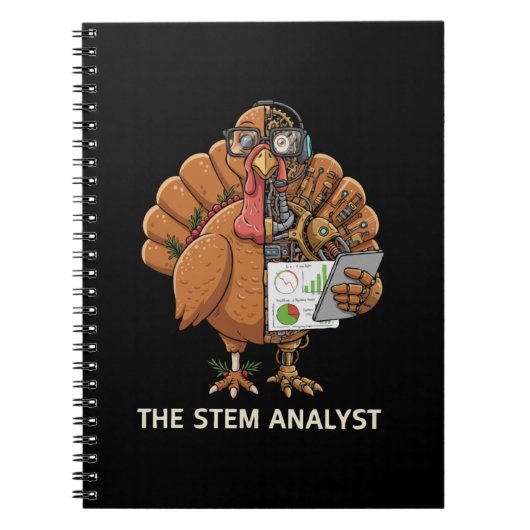 Carnet Cadeau drôle de Thanksgiving Robot Dindon Analyste (Devant)