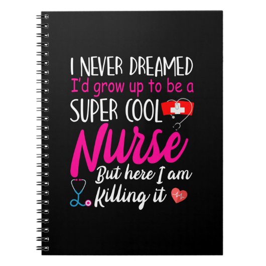 Carnet Cadeau infirmière | Infirmière super-Cool (Devant)