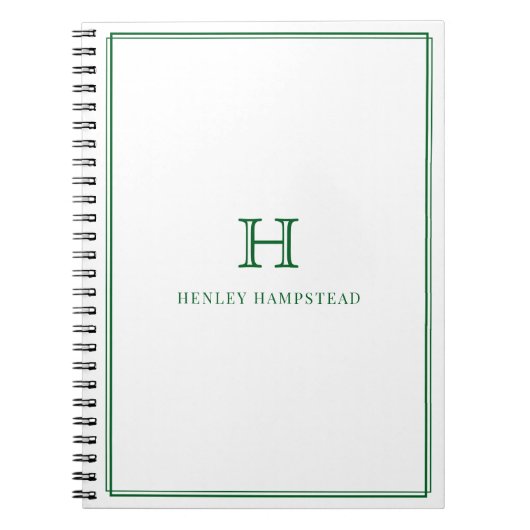 Carnet Cadeau initial de papeterie de bureau pour hommes, (Devant)