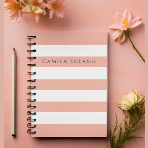 Carnet Cadeau personnalisé aux élégantes rayures roses co