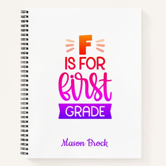 Carnet Cadeau personnalisé drôle pour élève de CP (Devant)