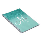Carnet Cadeau personnalisé turquoise ombré monogramme (Côté Droit)