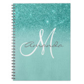 Carnet Cadeau personnalisé turquoise ombré monogramme (Devant)