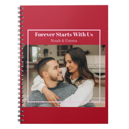 Carnet Cadeau romantique personnalisé avec photo et texte (Devant)