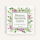 Carnet Cadeaux de Baby Shower Rose avec Hydrangeas (Devant)