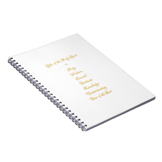 Carnet Cadeaux de l'Esprit Saint en 3D Look Script doré (Côté Droit)