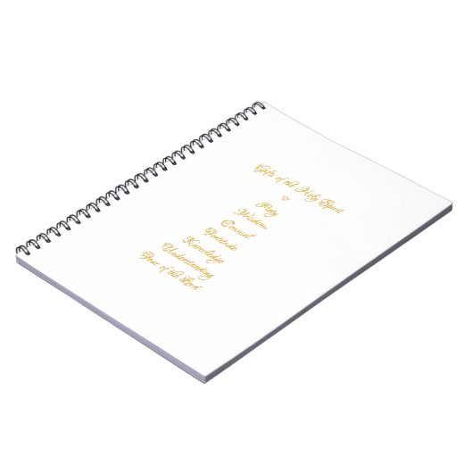 Carnet Cadeaux de l'Esprit Saint en 3D Look Script doré (Côté gauche)