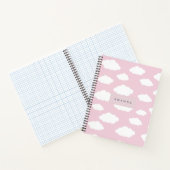 Carnet Cadeaux de nuages roses de Monogramme personnalisé (Intérieur)