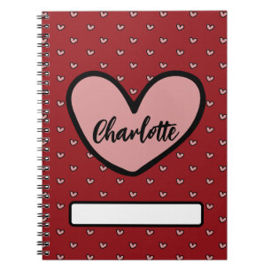 Carnet Cadeaux de papeterie de motif de cœur doux de styl
