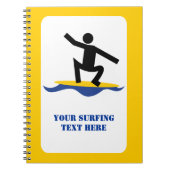 Carnet Cadeaux de surf, surfer sur sa planche de surf (Devant)